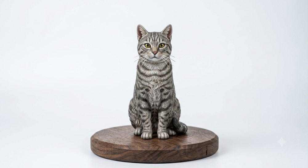 Цветна 3D фигурка на котка
